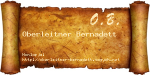 Oberleitner Bernadett névjegykártya